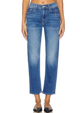 MOTHER mid rise rider ankle Straight Jeans